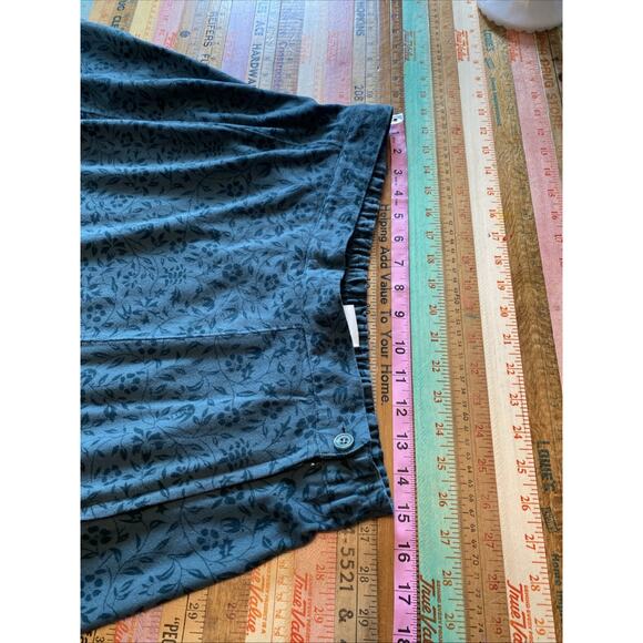 Vintage LL Bean L Petite Skirt A-Line Midi Below Knee Retro Elastic Waist Floral - Picture 11 of 12